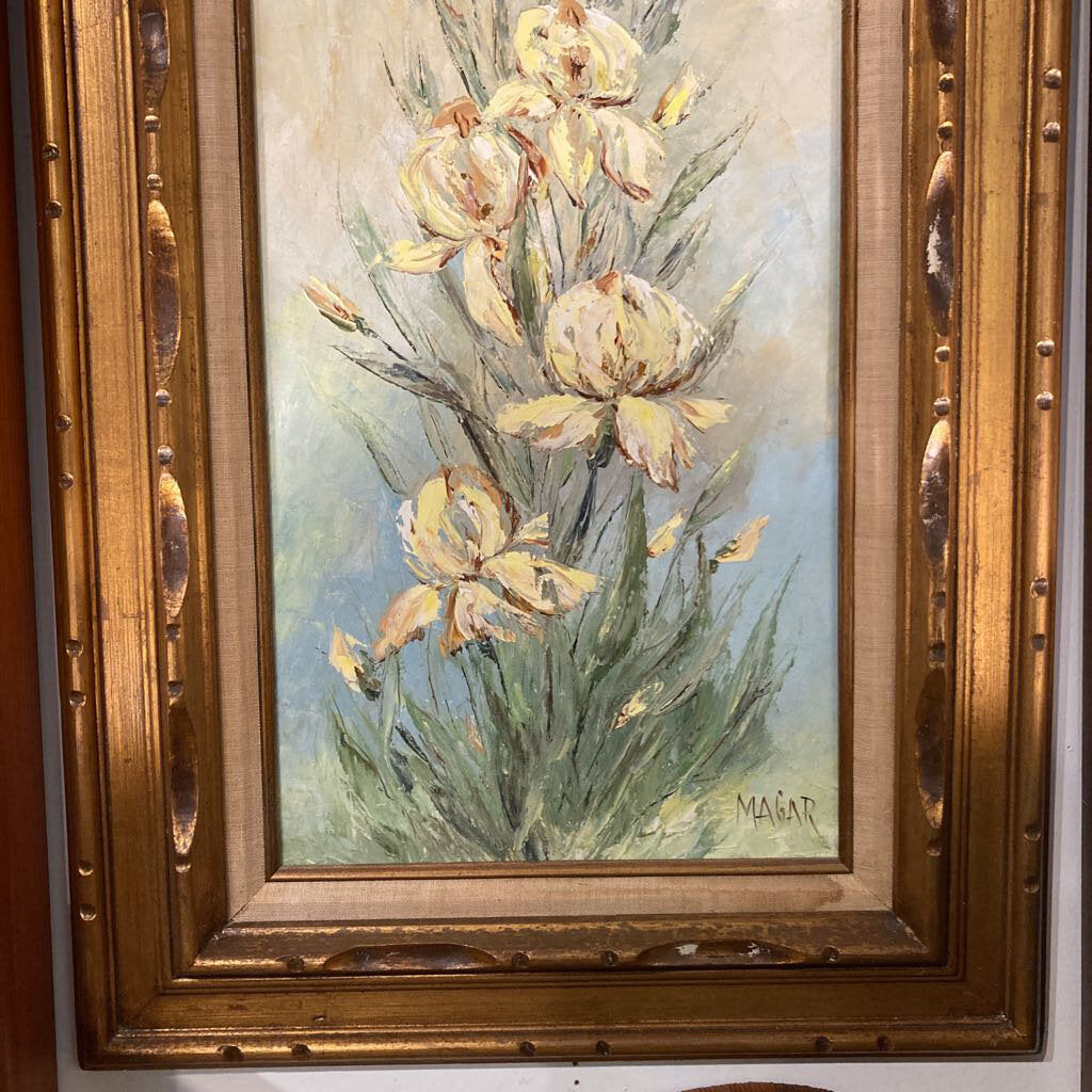Vintage Signed Floral Framed Painting
