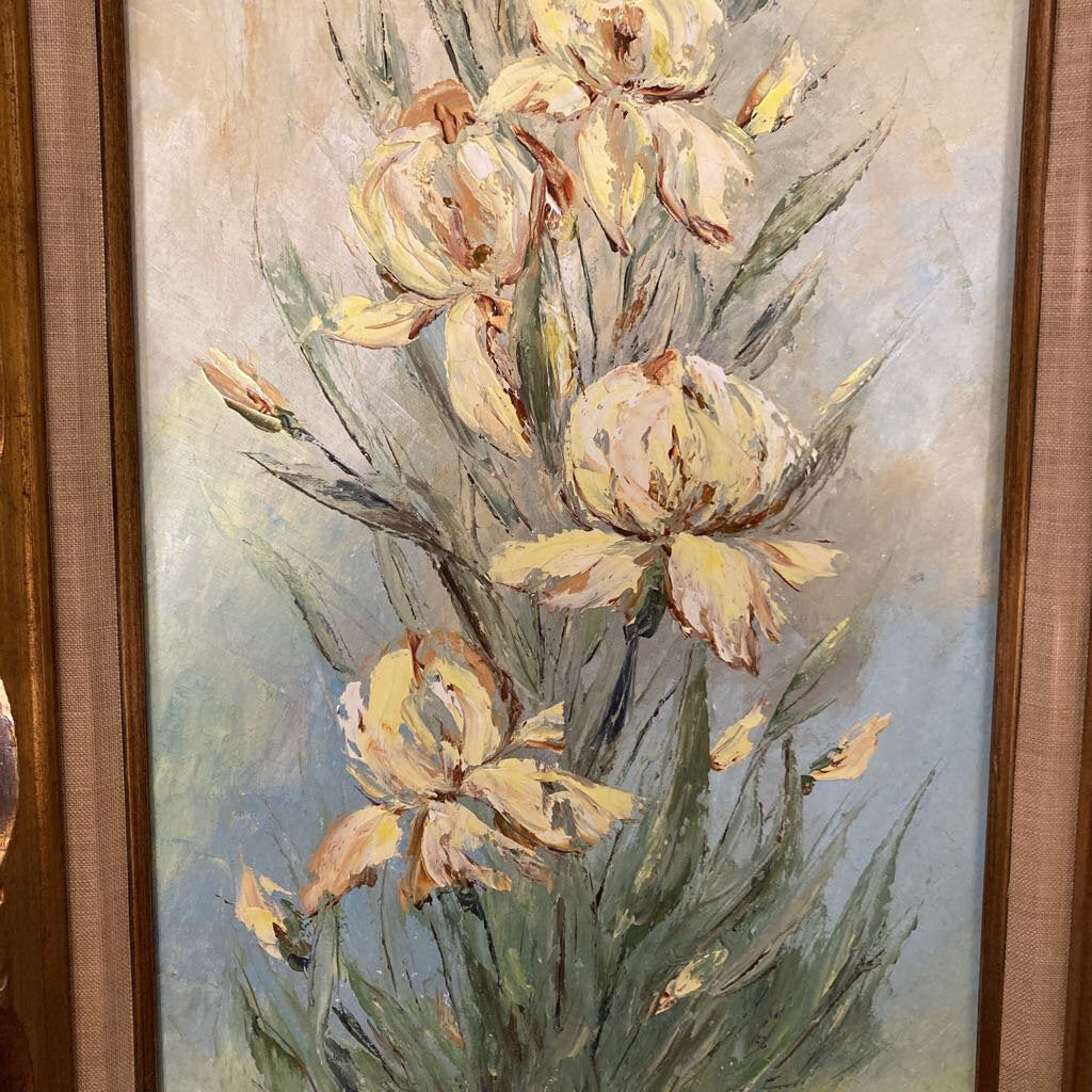 Vintage Signed Floral Framed Painting