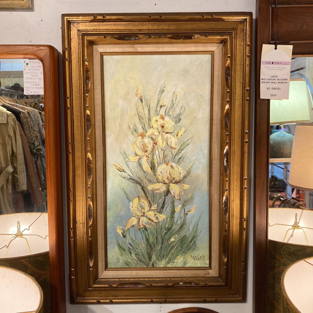 Vintage Signed Floral Framed Painting