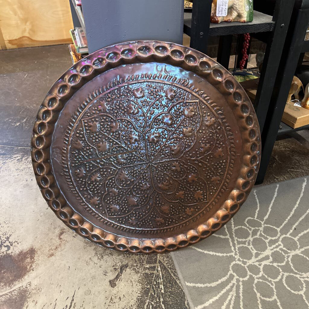 Vintage Hammered Tray w/ Copper Finish