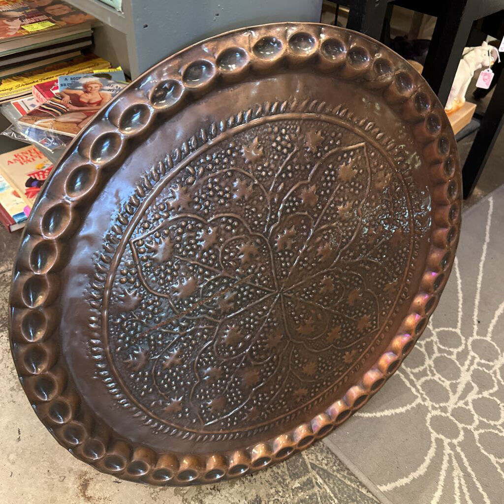 Vintage Hammered Tray w/ Copper Finish