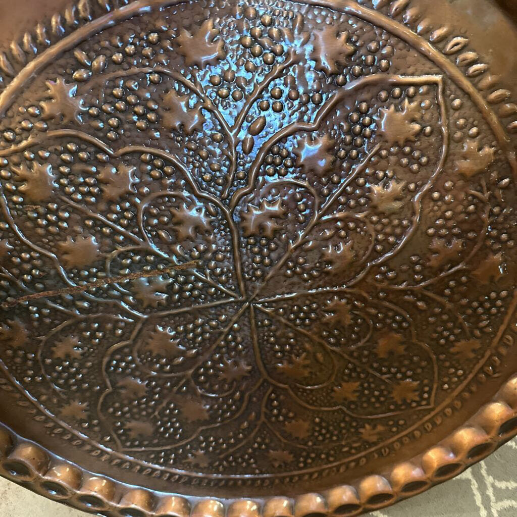 Vintage Hammered Tray w/ Copper Finish