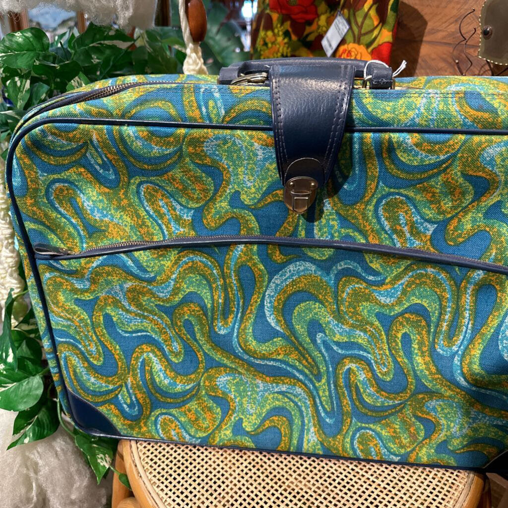 Vintage 1960's Mod Paisley Suitcase