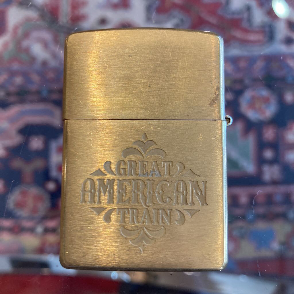 Vintage 1995 Brass Great American Train Zippo Lighter