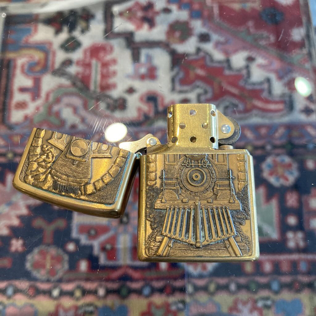 Vintage 1995 Brass Great American Train Zippo Lighter