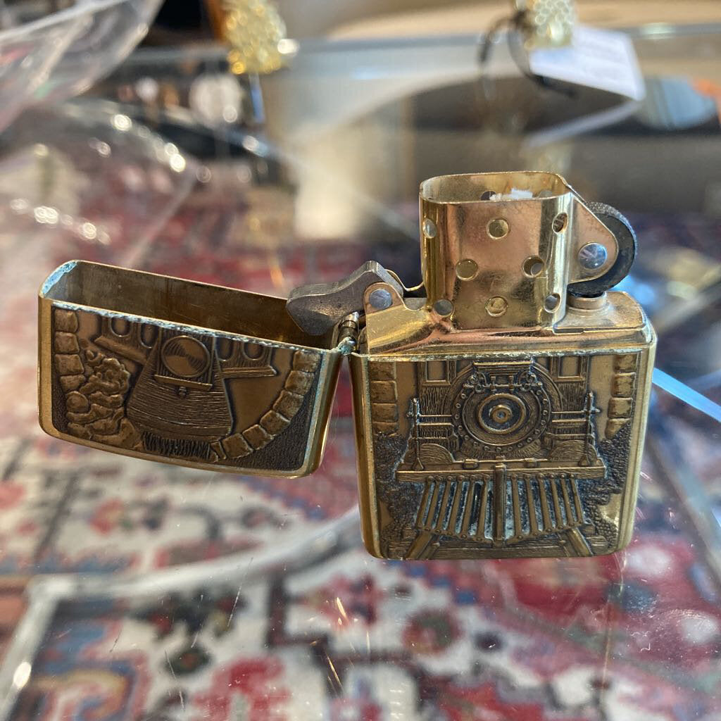 Vintage 1995 Brass Great American Train Zippo Lighter