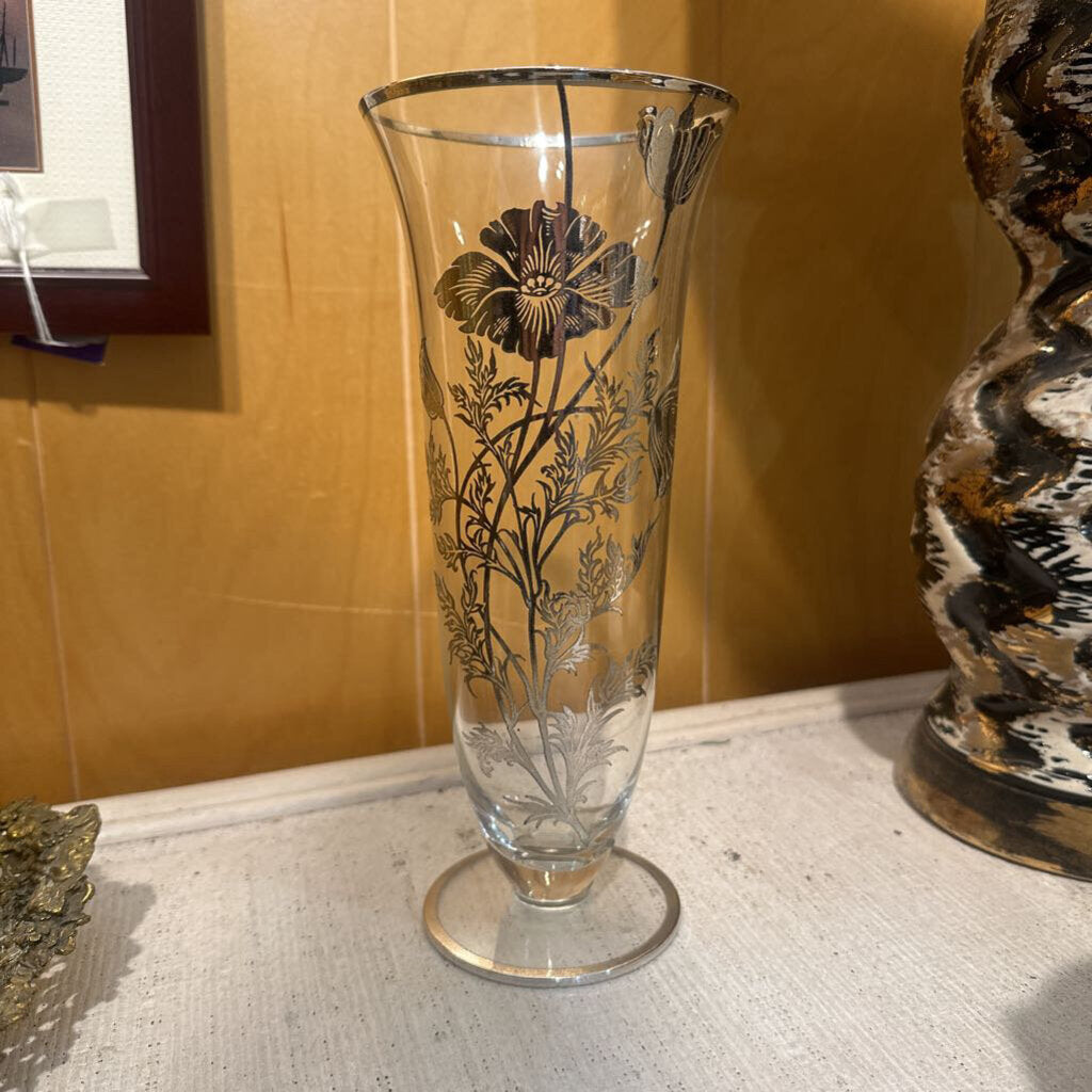 Vintage Sterling Silver Embossed Vase