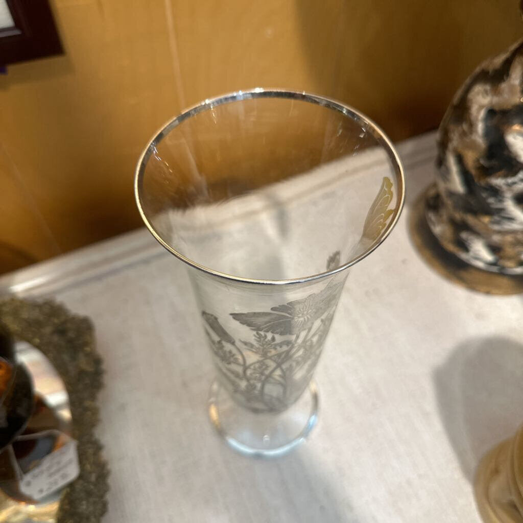 Vintage Sterling Silver Embossed Vase