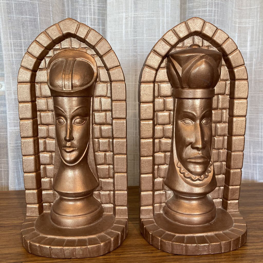 Vintage Chess Book Ends