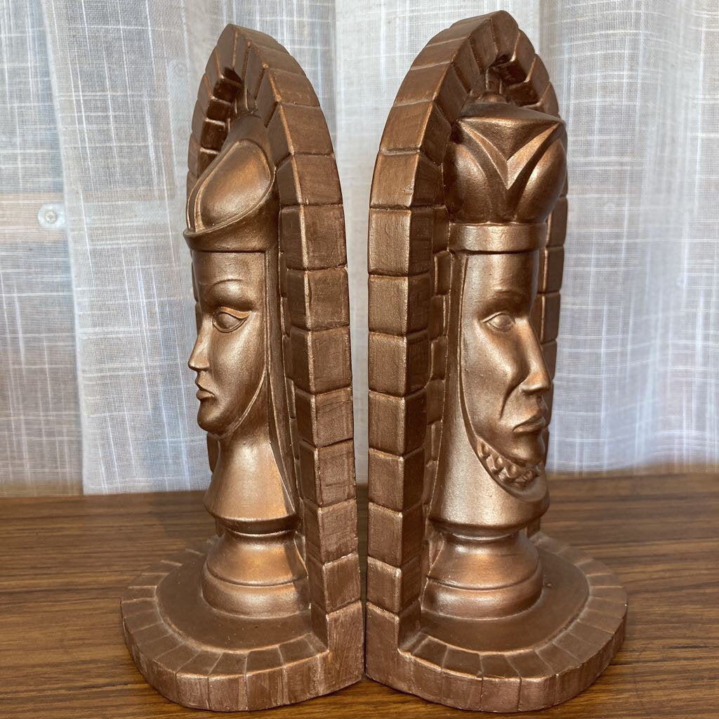 Vintage Chess Book Ends