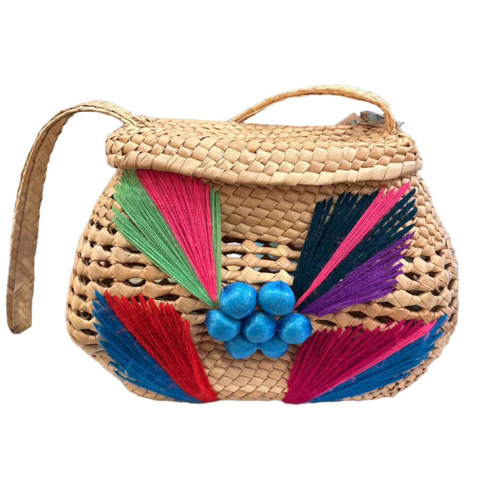 Woven summer Purse with multi color yarn