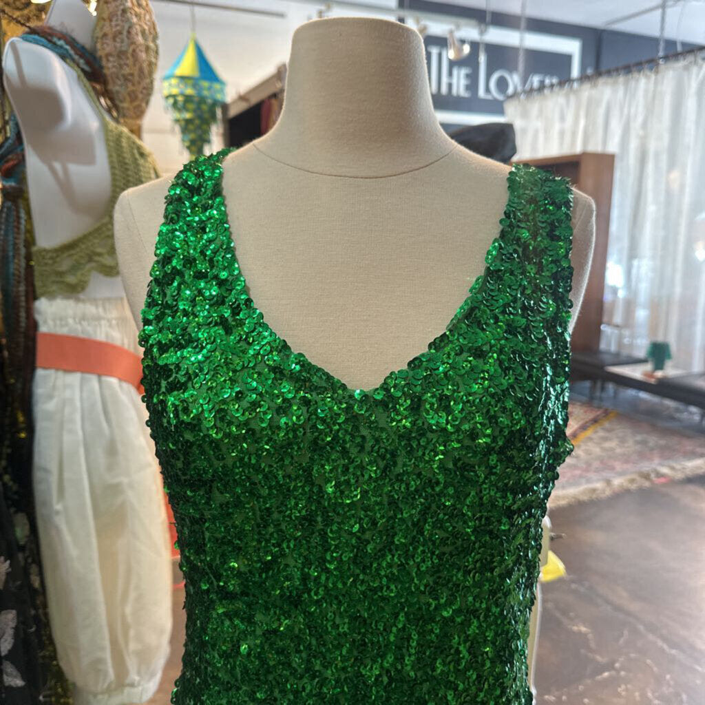 Green sequin dress