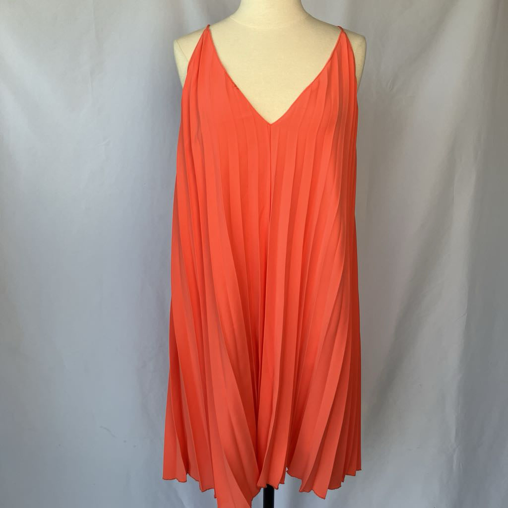 Modern Peach Pleated Sun Dress