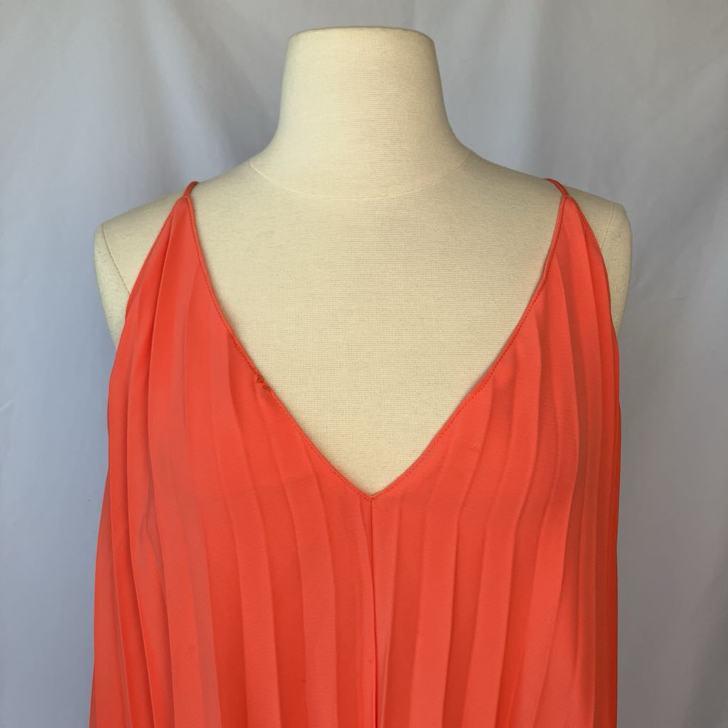 Modern Peach Pleated Sun Dress