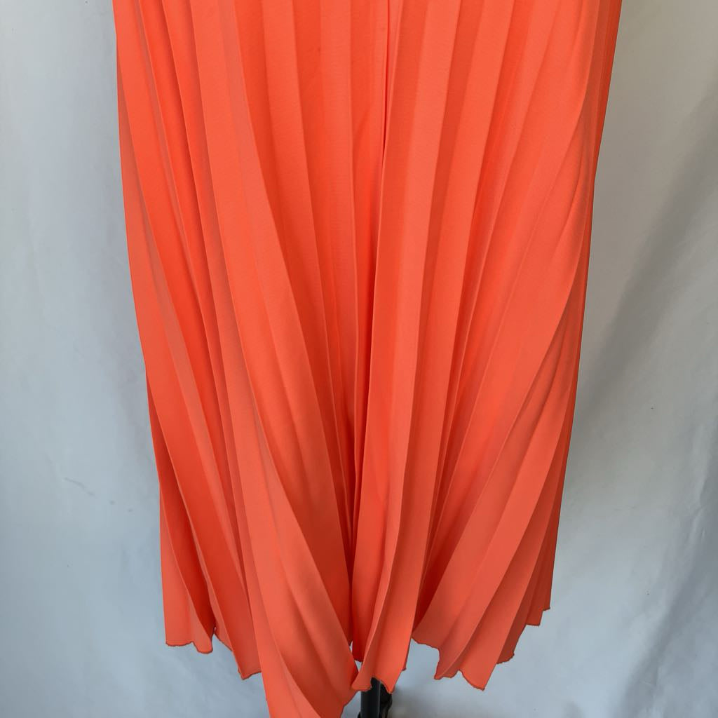Modern Peach Pleated Sun Dress