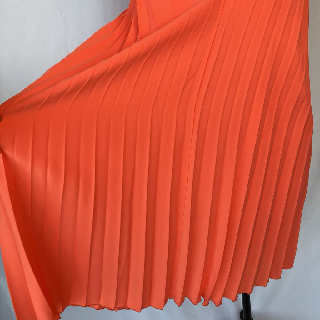 Modern Peach Pleated Sun Dress