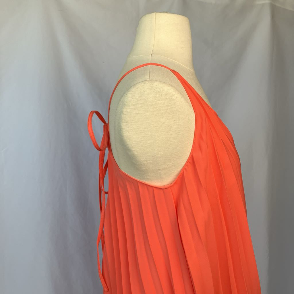 Modern Peach Pleated Sun Dress