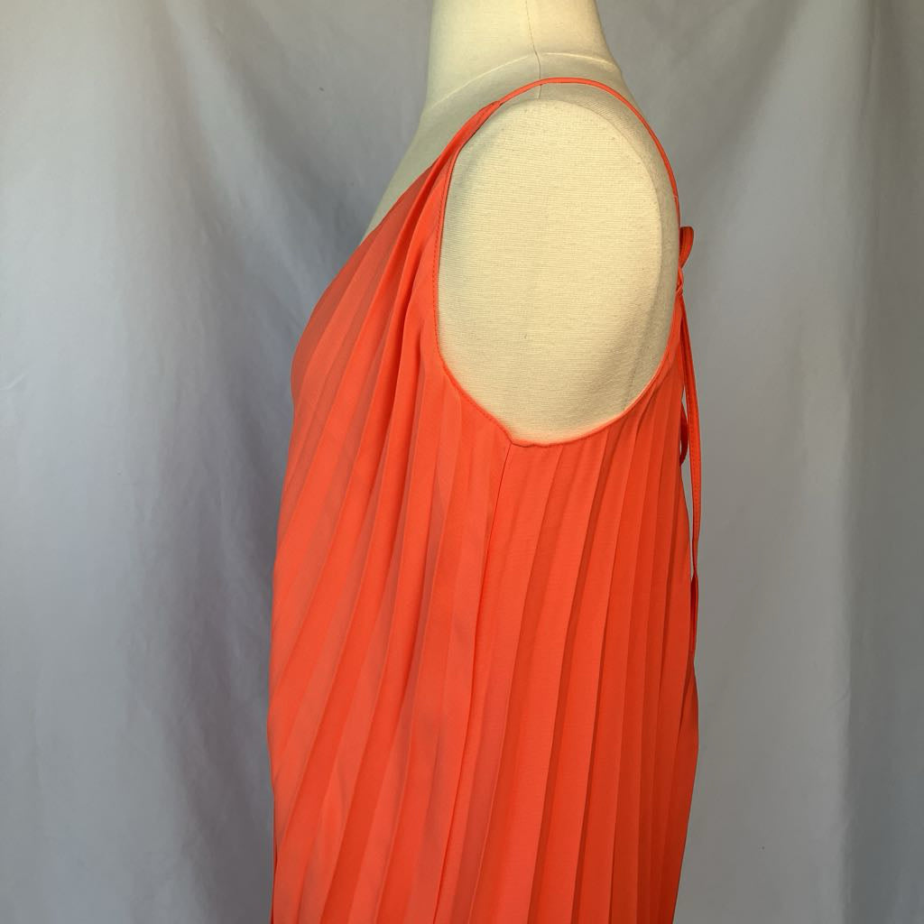 Modern Peach Pleated Sun Dress