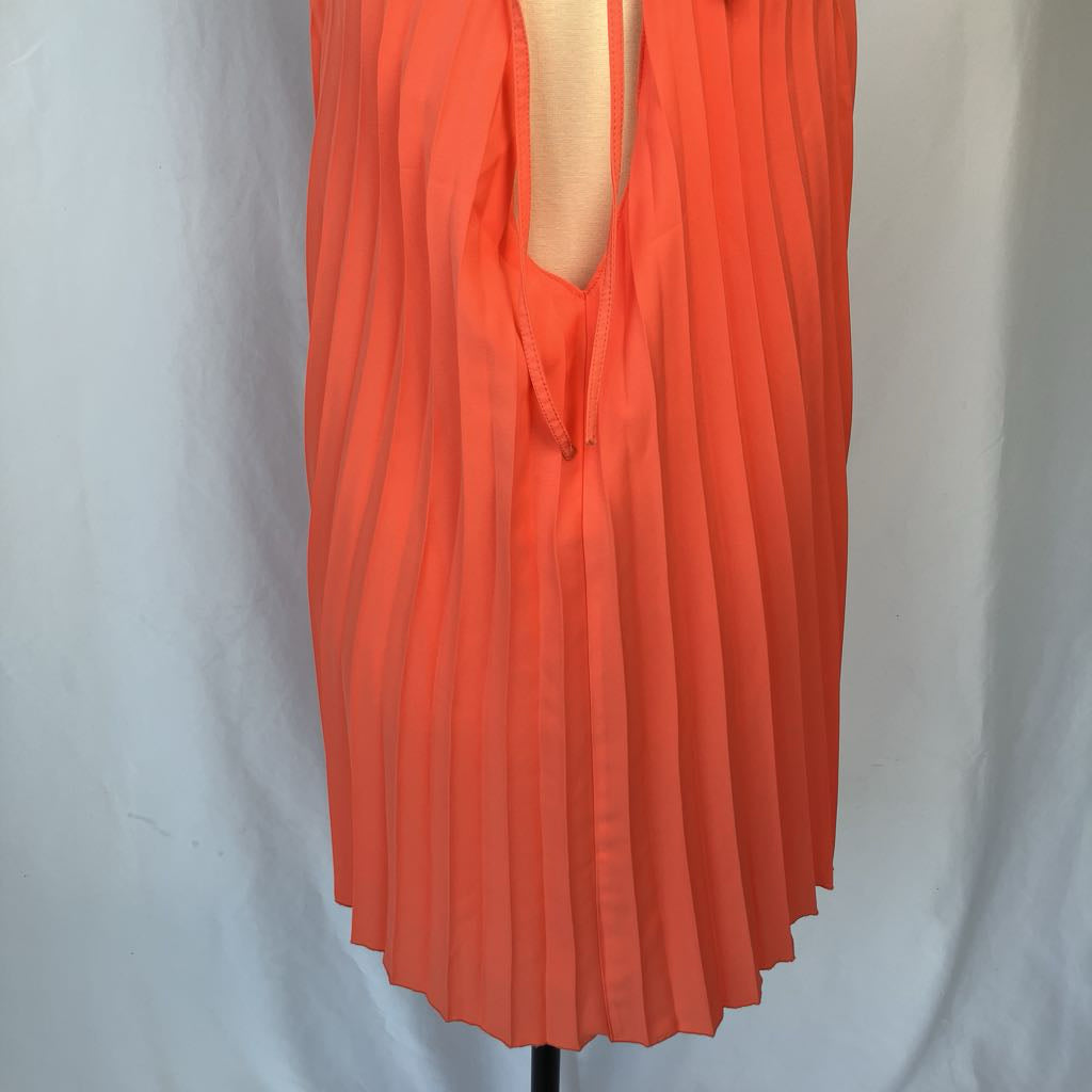 Modern Peach Pleated Sun Dress