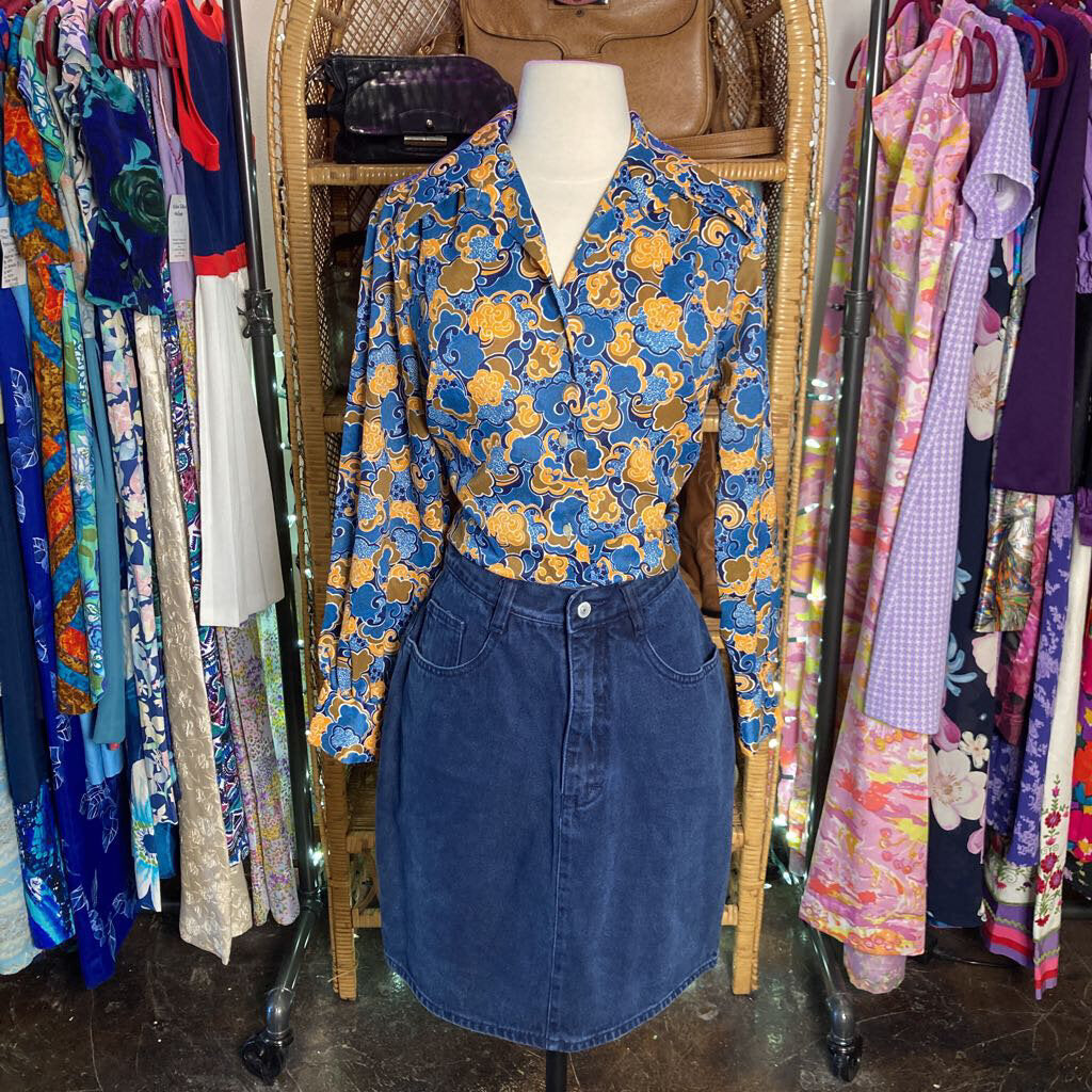 80s Dark Wash Denim Skirt