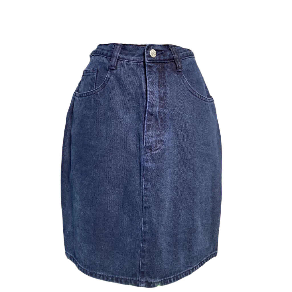 80s Dark Wash Denim Skirt
