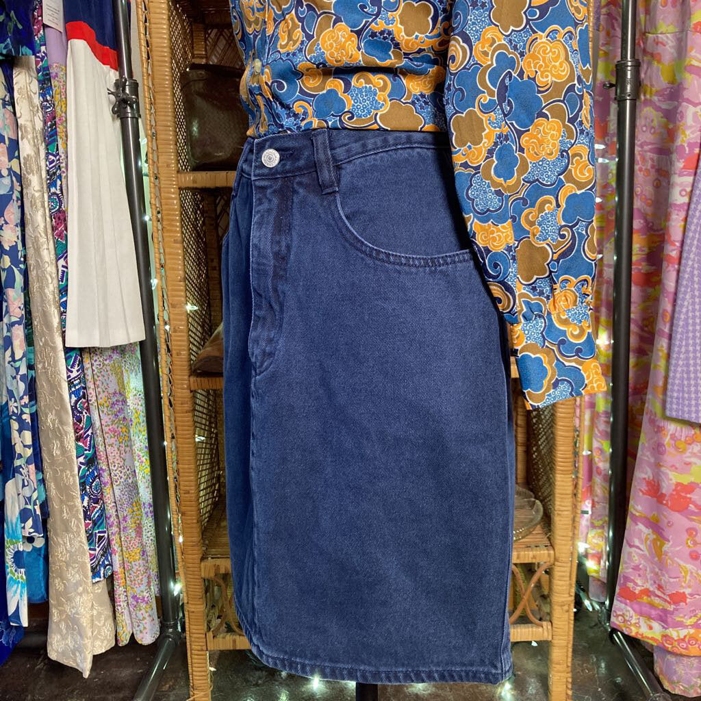 80s Dark Wash Denim Skirt