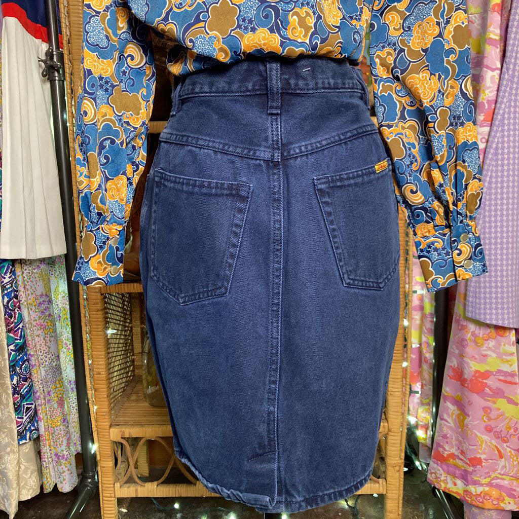 80s Dark Wash Denim Skirt