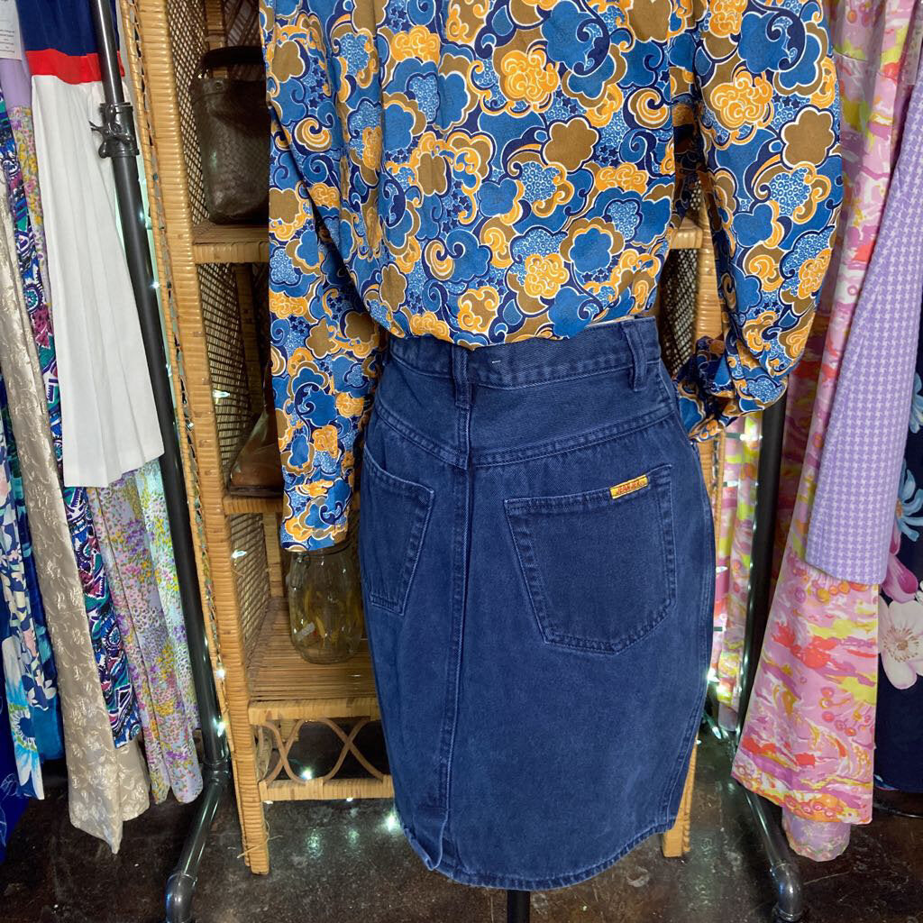 80s Dark Wash Denim Skirt