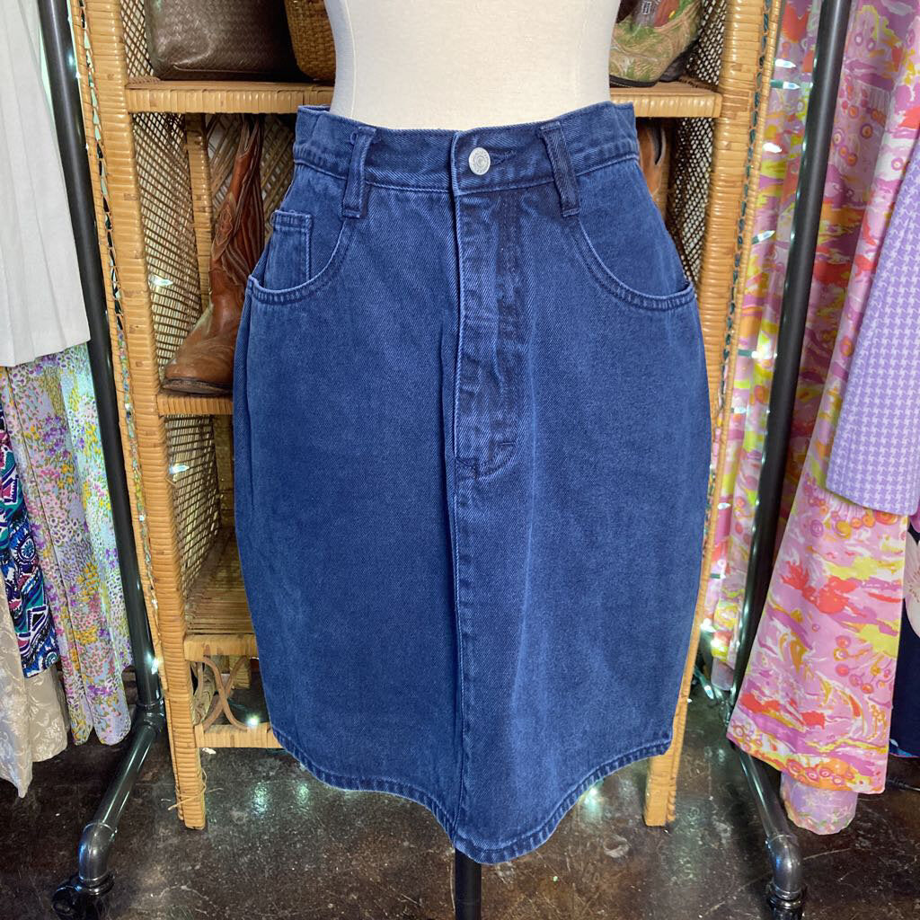 80s Dark Wash Denim Skirt