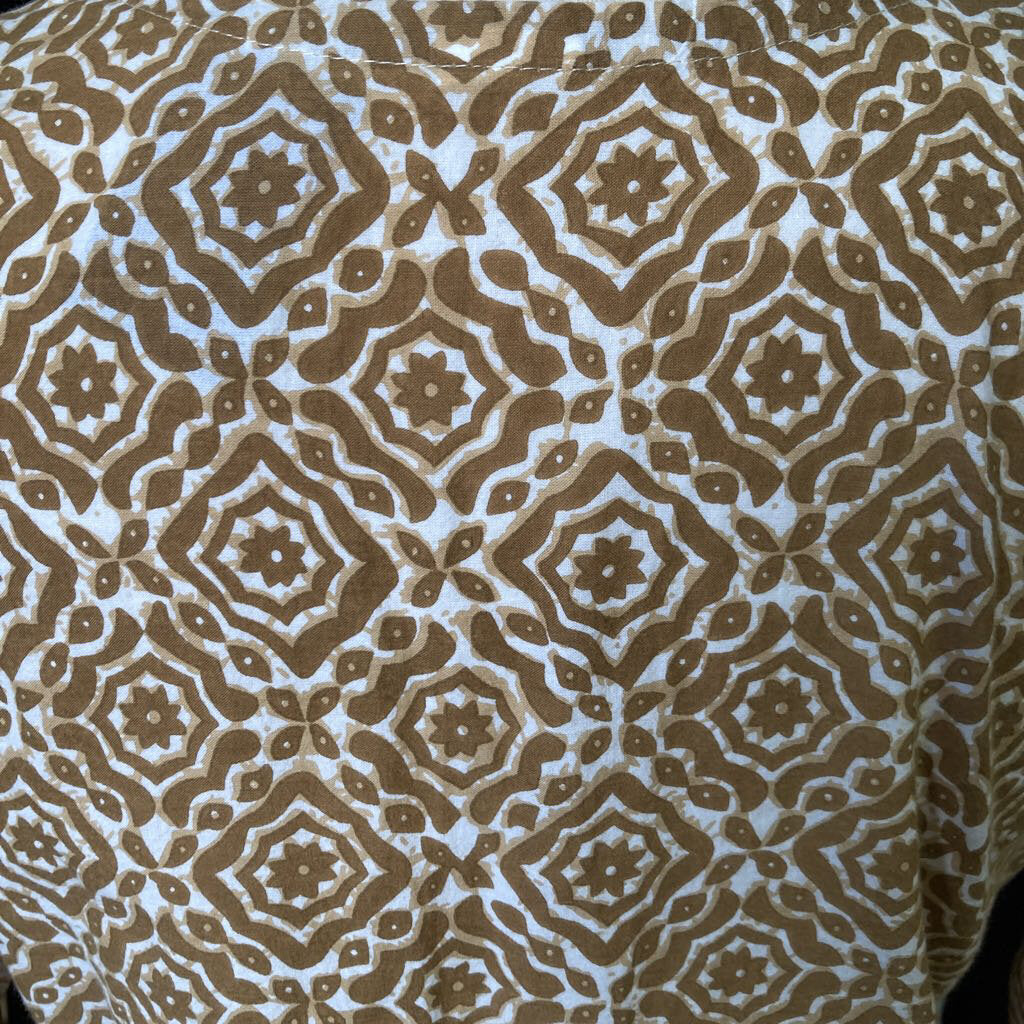 Brown kurta with orange embroidery