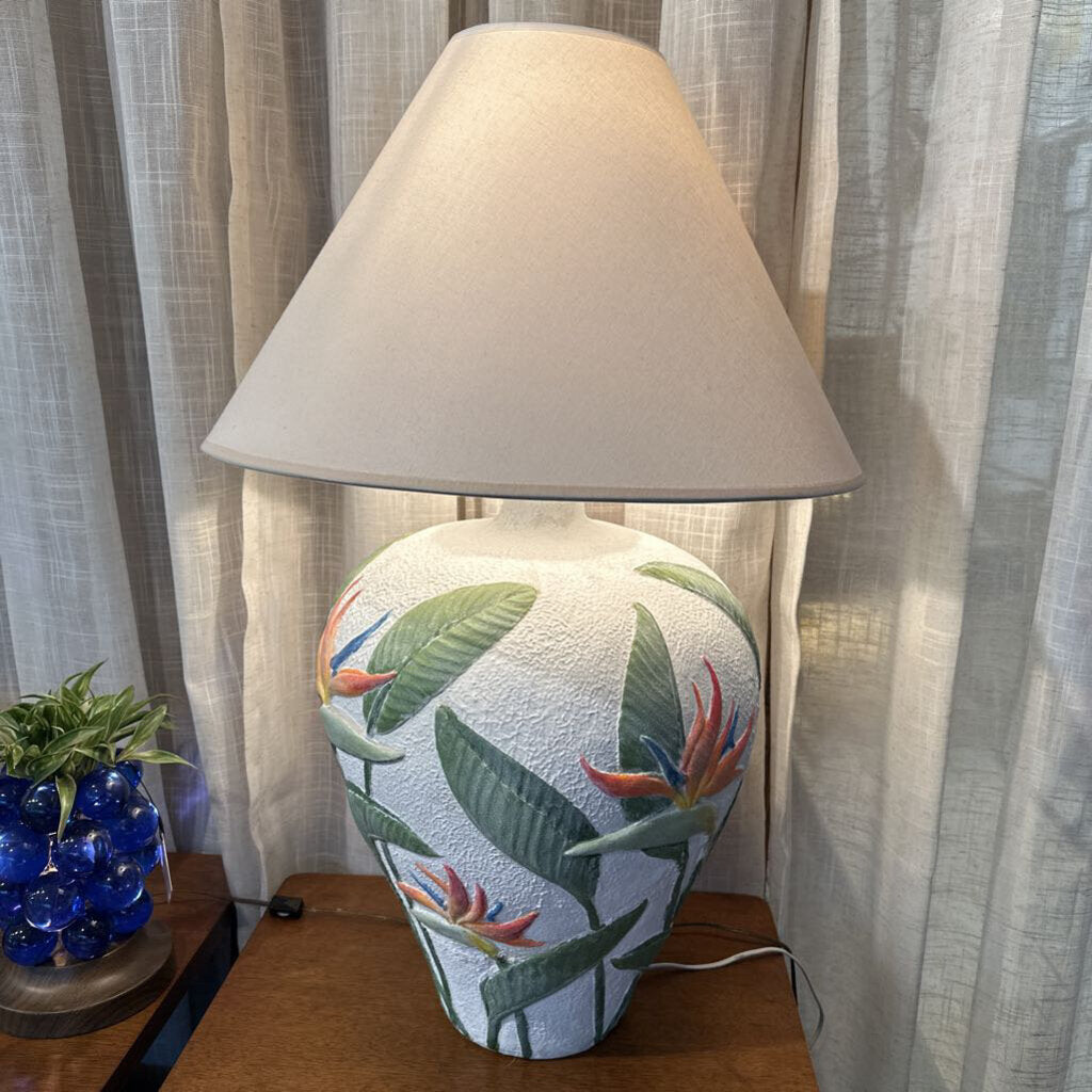 1980's Bird of Paradise Table Lamp