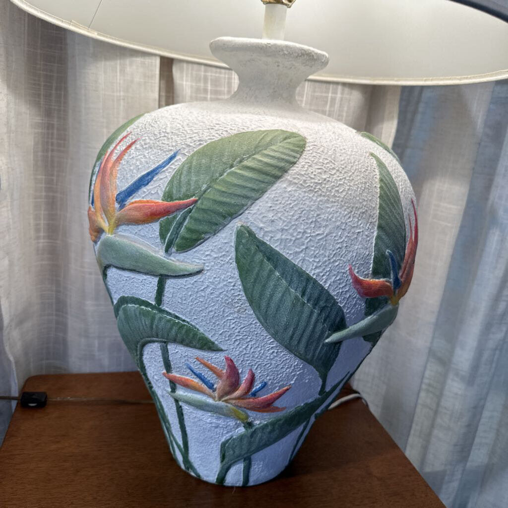 1980's Bird of Paradise Table Lamp