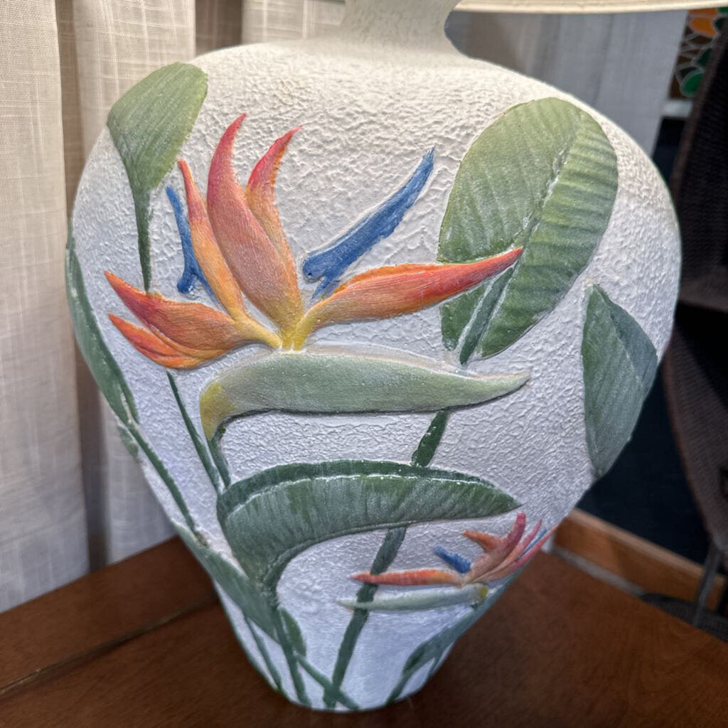 1980's Bird of Paradise Table Lamp
