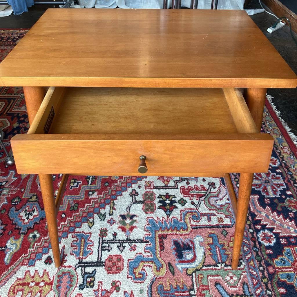 1950s Paul McCobb Planner Group Solid Maple Nightstand or Side Table