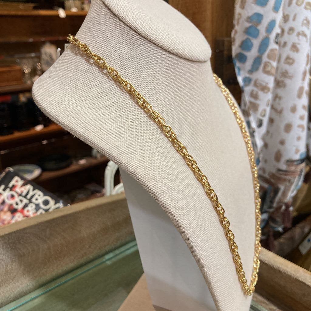 Vintage Deadstock Gold Plated Cable Chain 24" 4