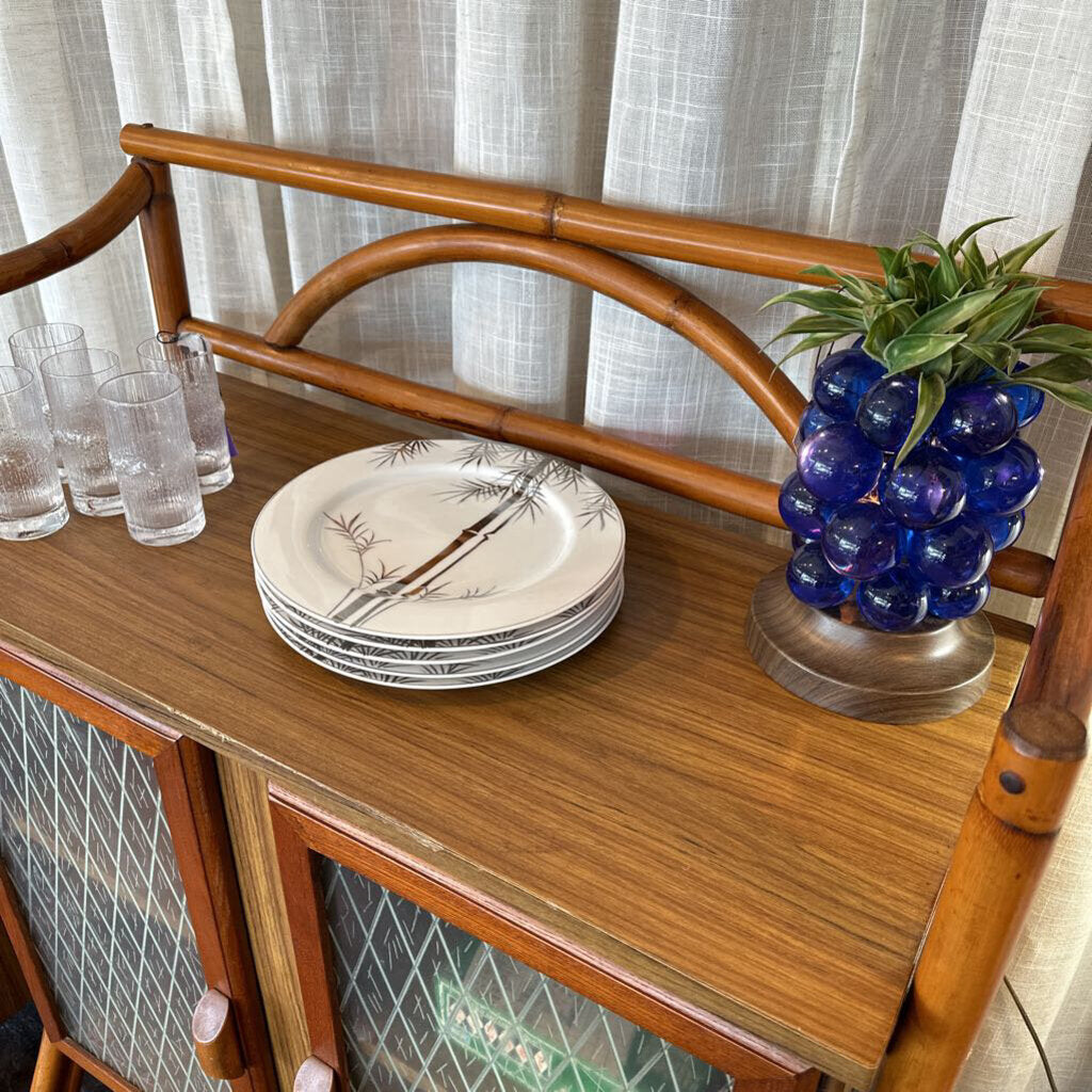 1960s Rattan Tiki Bar w/ Doors