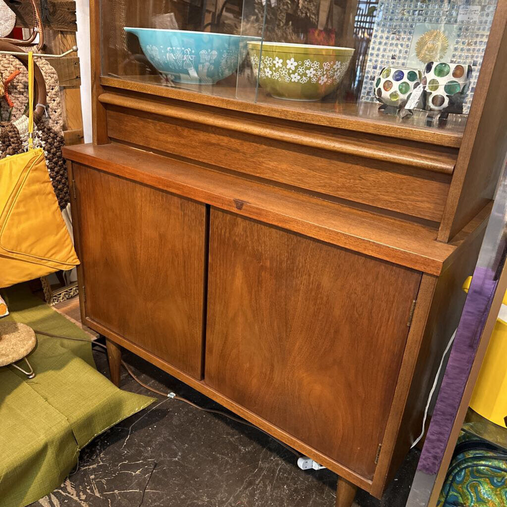 Mid Century Walnut China Cabinet by Bassett