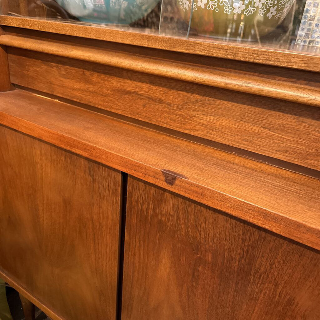 Mid Century Walnut China Cabinet by Bassett