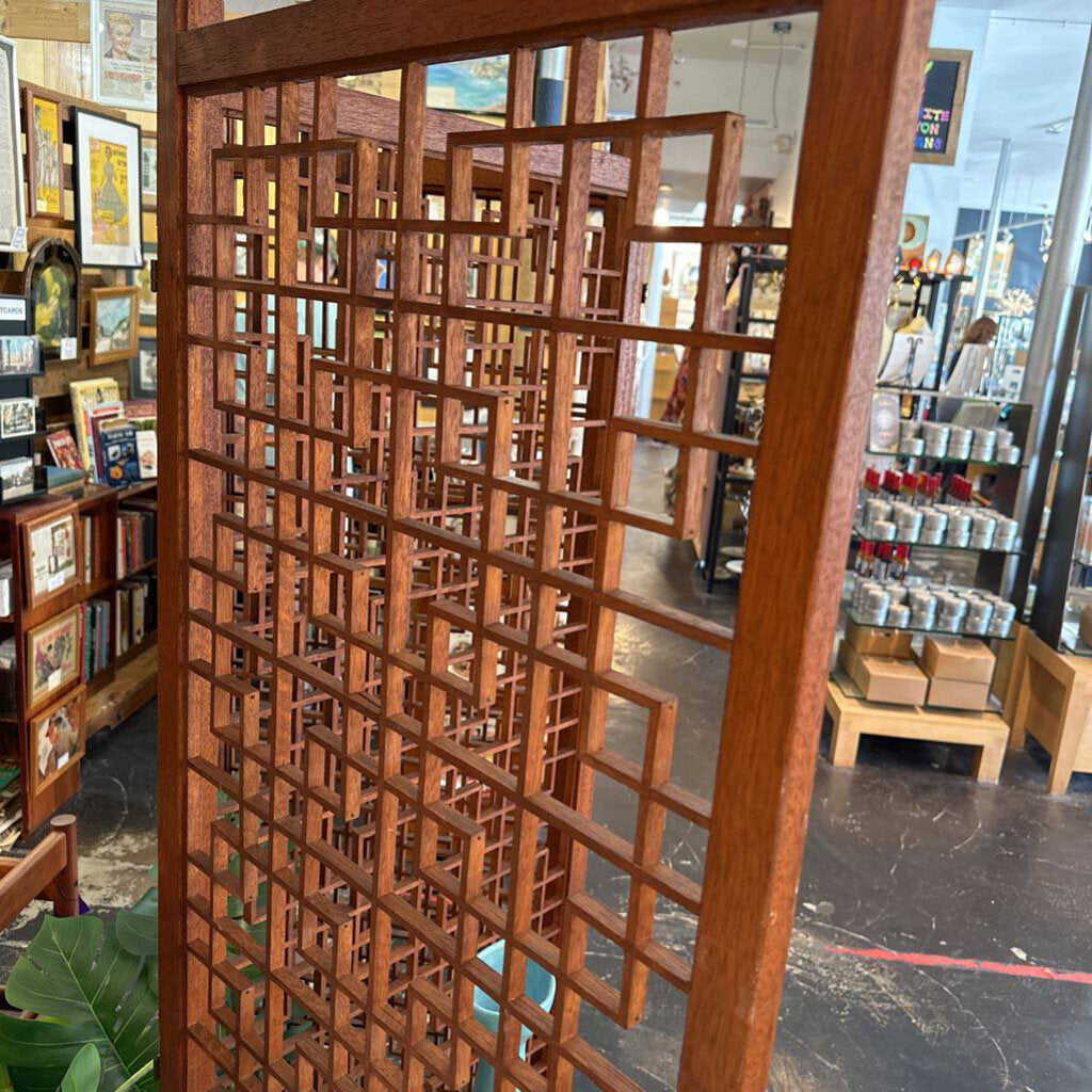 Mid Century Modern Teak Divider 4 Panel Screen - MidModMom