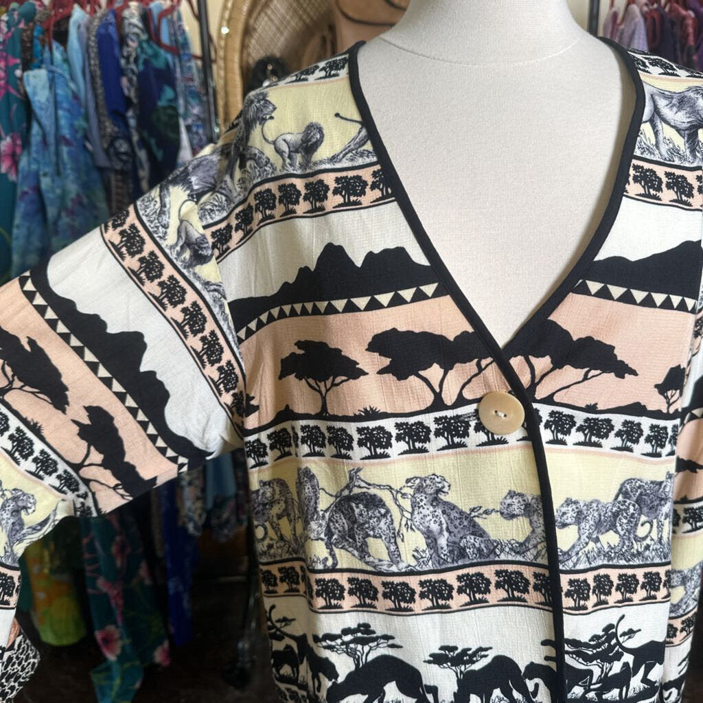 1980s African Landscape Crop Jacket