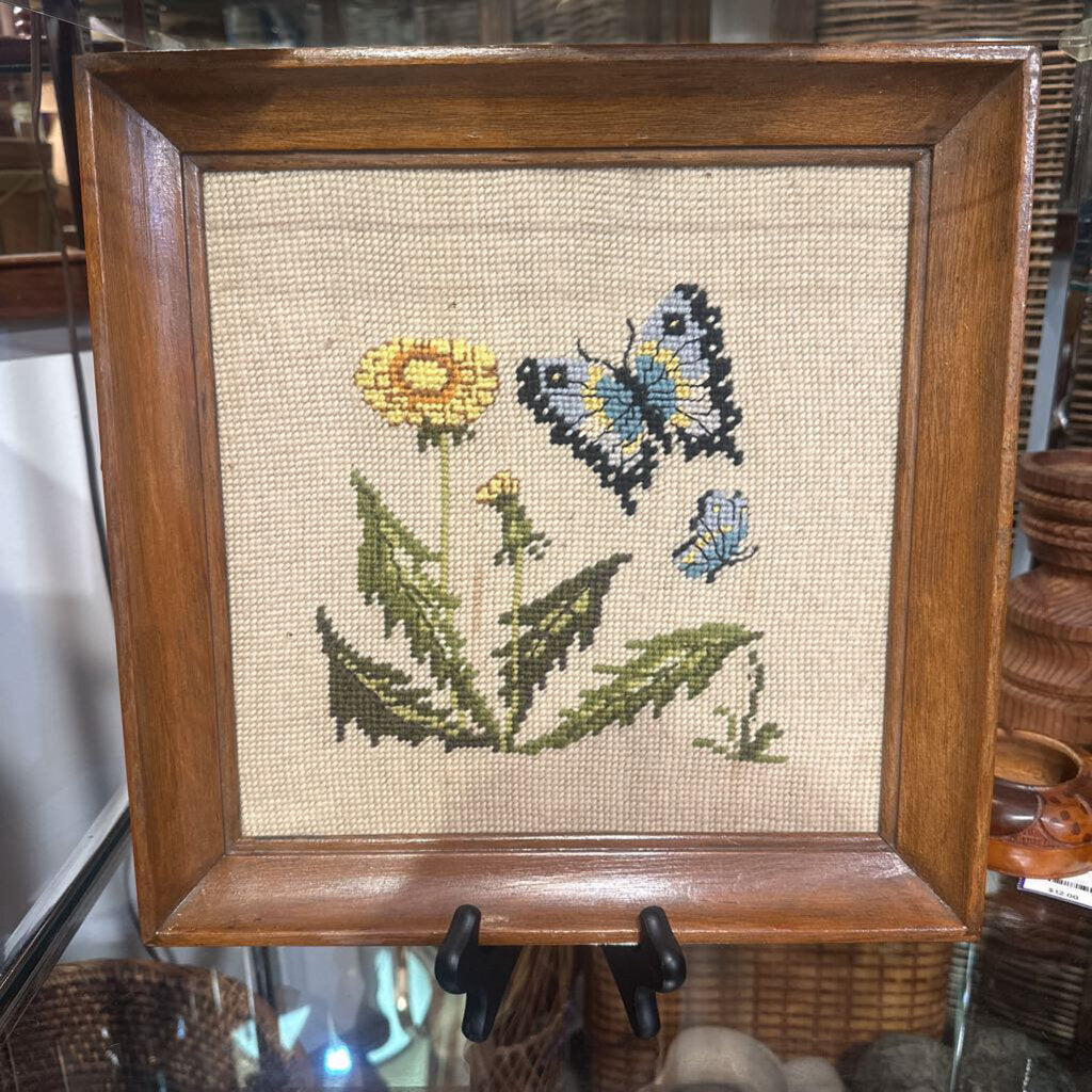 Vintage Framed Needlepoint Art