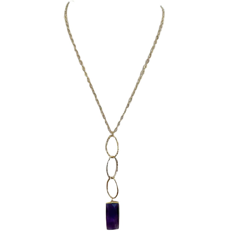 Amethyst Gemstone Handmade Gold Filled 18" Necklace 35