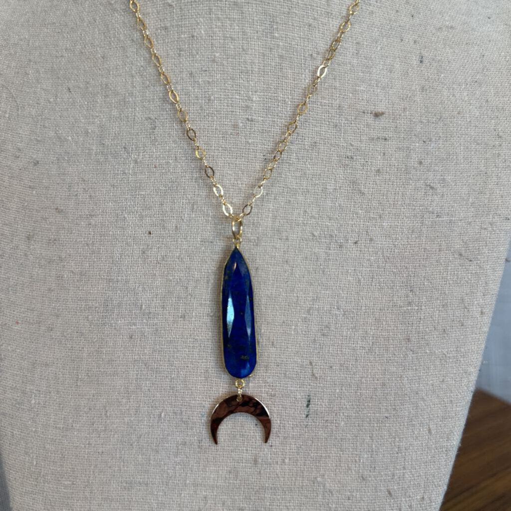Lapis Gemstone Handmade 18" Gold Filled and Gold Plated Necklace 37