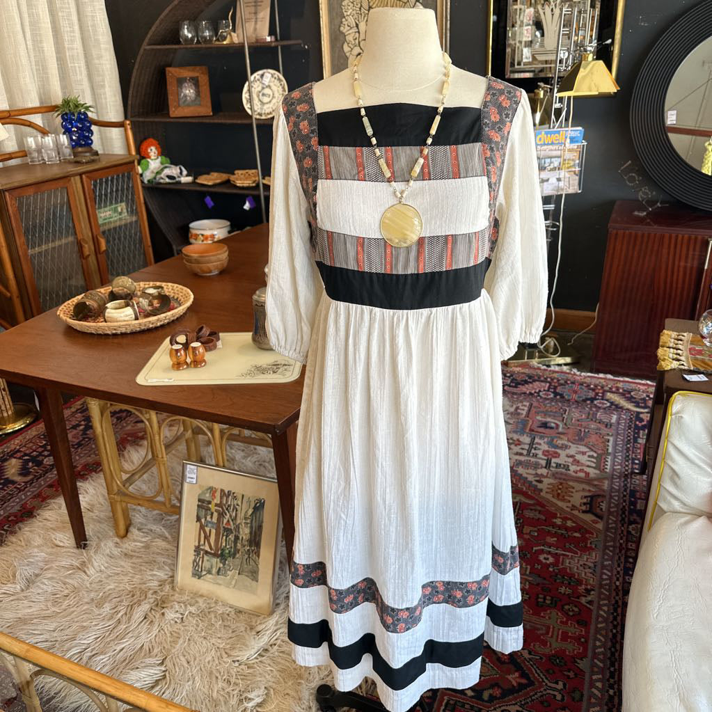 1970s Boho Rag Doll Midi