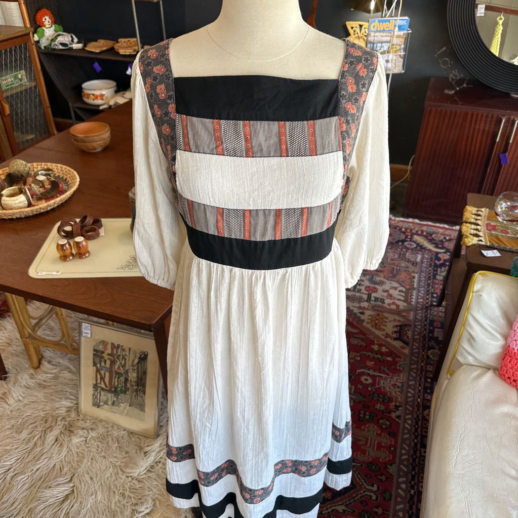 1970s Boho Rag Doll Midi