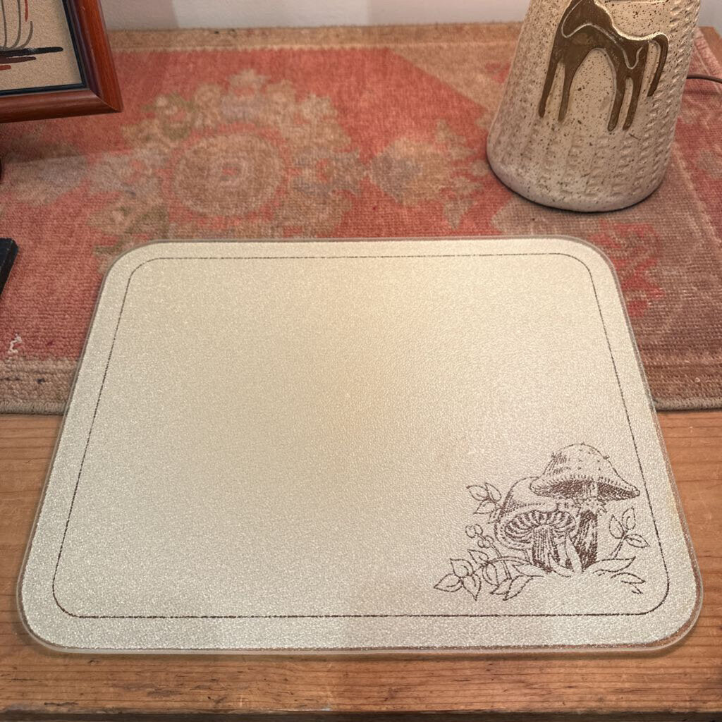 Vintage Corning Glass Counter Saver Mushroom Forest Fancies Cutting Board