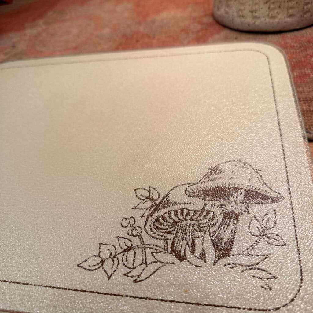 Vintage Corning Glass Counter Saver Mushroom Forest Fancies Cutting Board