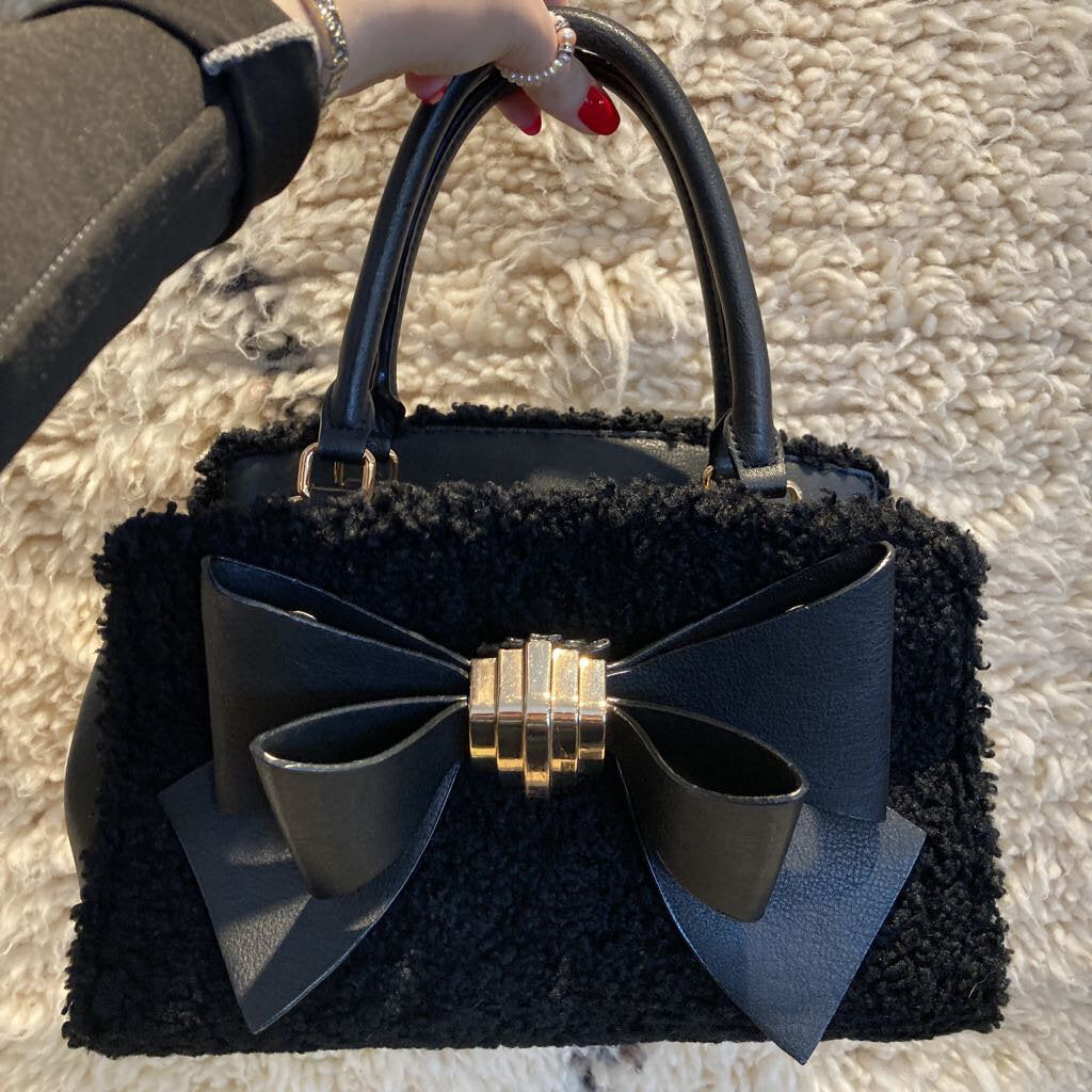 Betsey johnson black bag with bow fashion