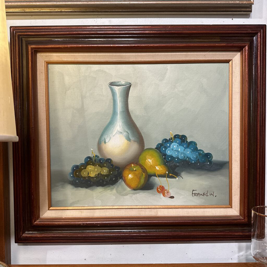 Vintage Signed Framed Dining Room Painting