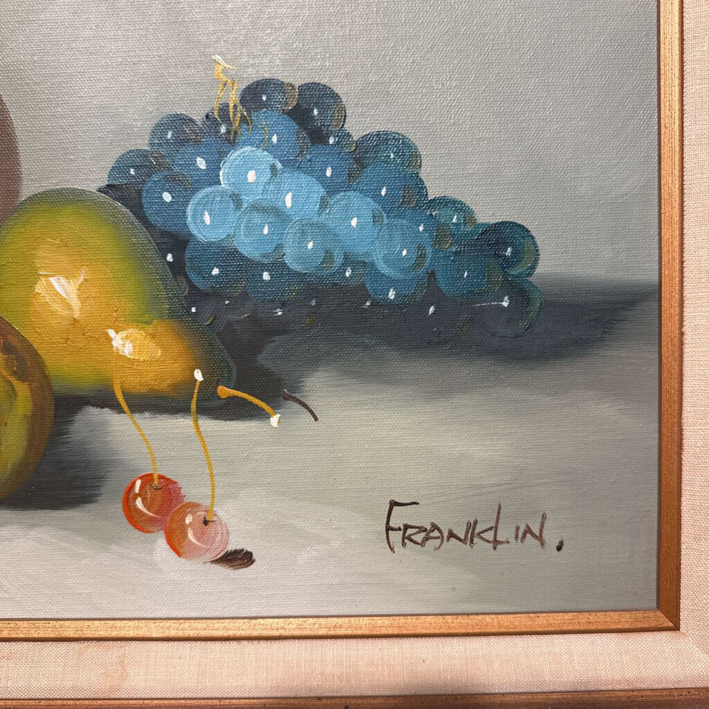 Vintage Signed Framed Dining Room Painting